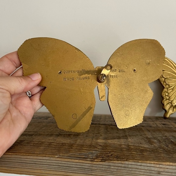 Gold butterflies set of 3 wall decor - Picture 7 of 8